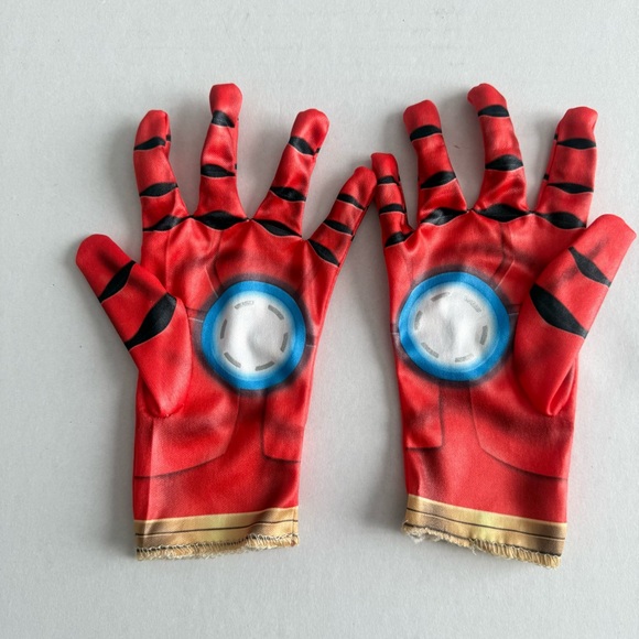 Marvel Avengers Iron Man Muscle Halloween Costume Jumpsuit Gloves Mask Small 4-6 - Picture 15 of 17